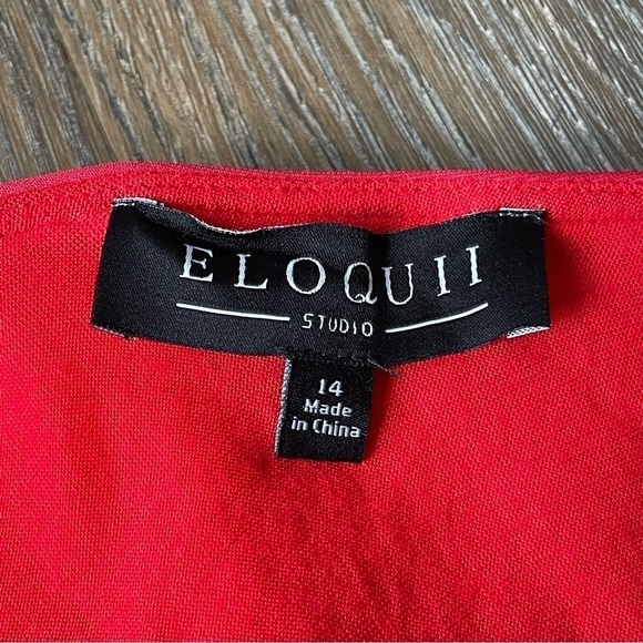 🥒 Eloquii NWT One Shoulder Ruffle Mermaid Sexy Red Maxi Formal Gown Dress 14 - Picture 8 of 10